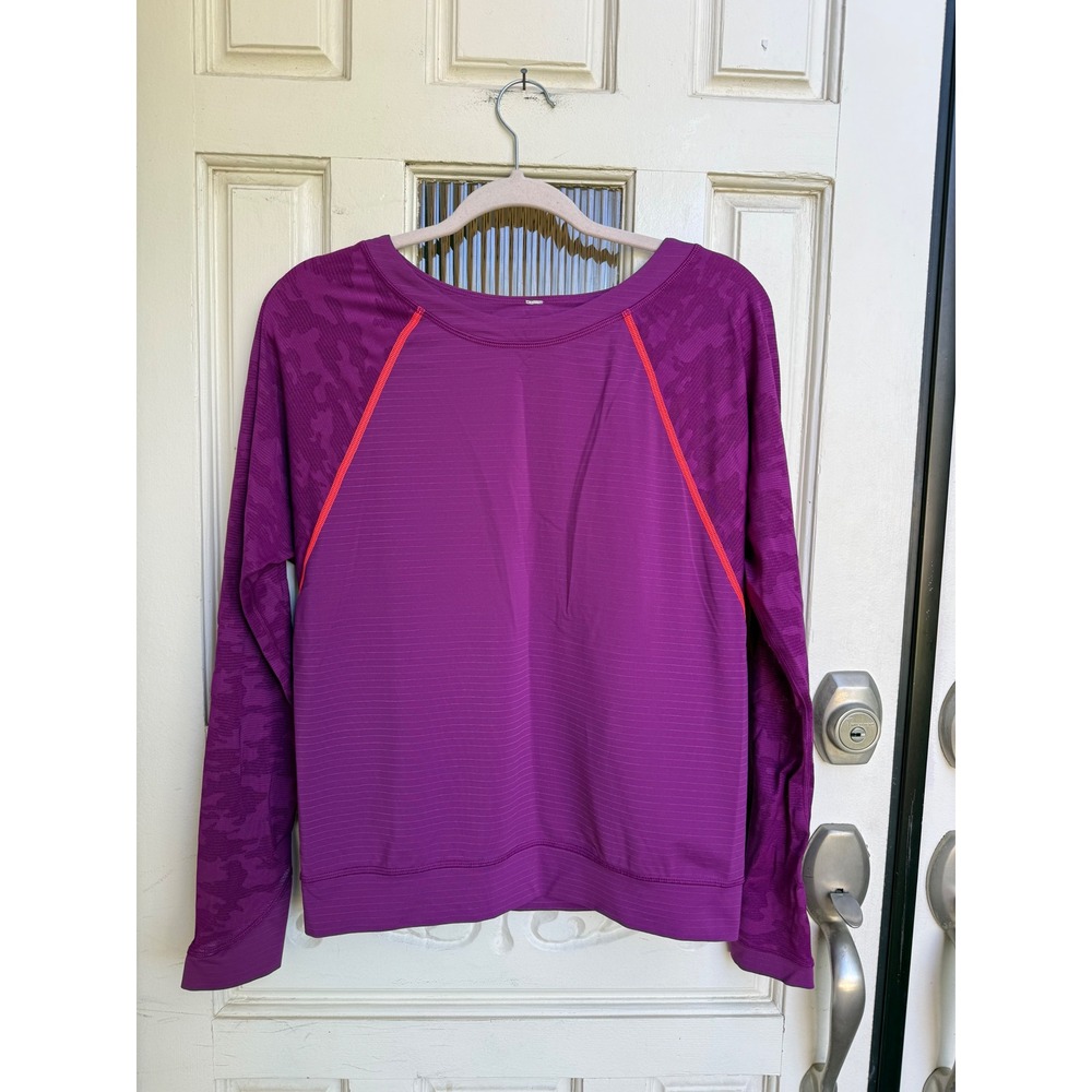 Lululemon Run For Days‎ Regal Plum Camouflage Long Sleeve Size Medium 6-8